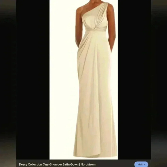 Dessy collection One Shoulder Satin Gown size 4 Regular nwt - Picture 1 of 10